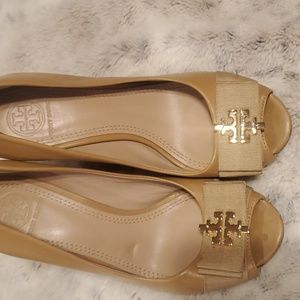 Tory Burch peep toe wedge